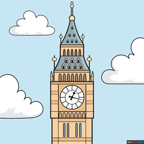 dessin big ben facile|clock tower drawing easy.